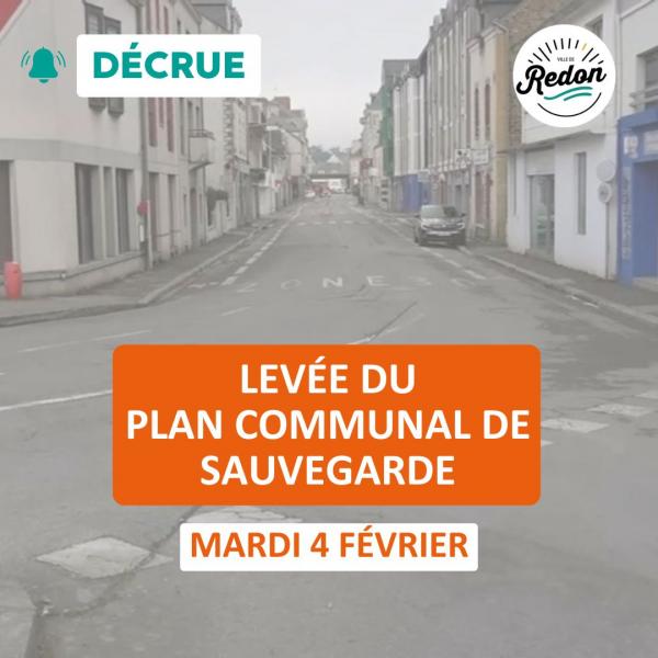 Levée du Plan Communal de Sauvegarde – Retour à la normale